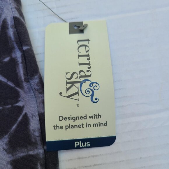 Terra & Sky Women’s Plus Biker Shorts Inseam 9" Shibori Gray Soot Size 3X - Picture 5 of 9